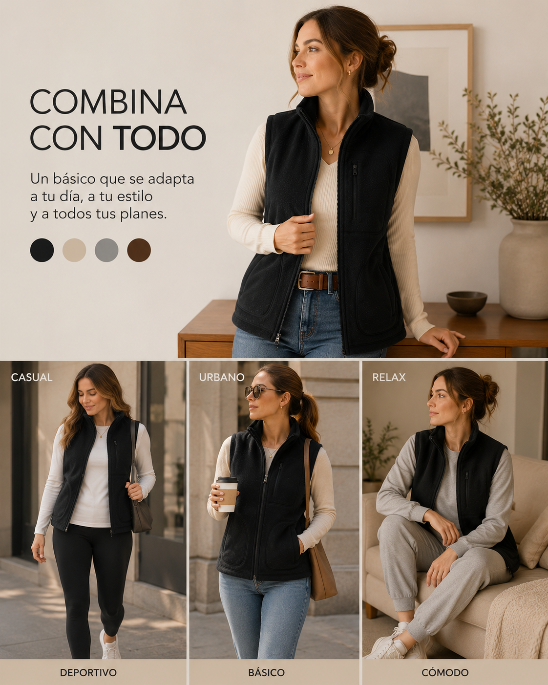 Chaleco Polar Mujer