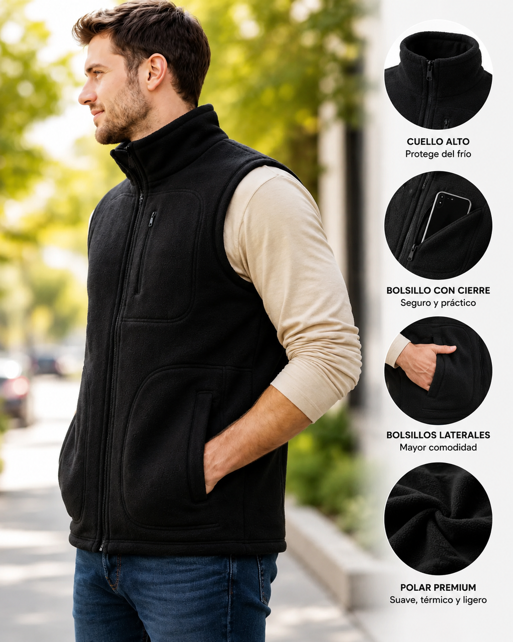 Chaleco Polar Hombre